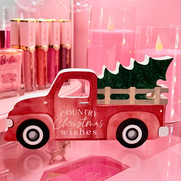 P. Graham Dunn Other - Country Christmas Wishes Red Truck Wooden Farmhouse Decor